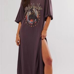 Free People x Vintage Souls Saddle Up Maxi Tee Dress- S